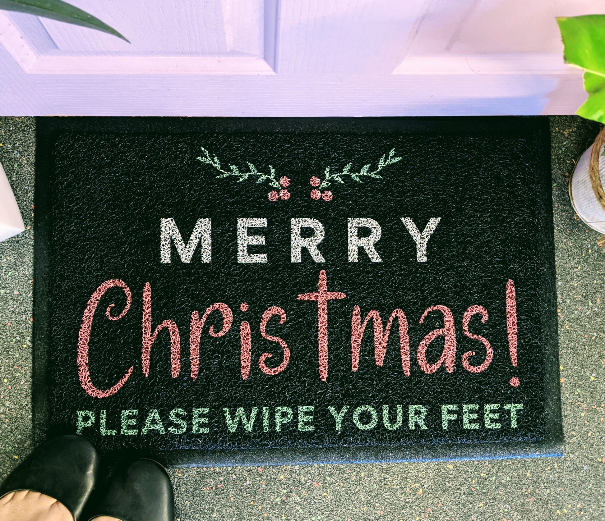 Merry Christmas Wipe your feet doormat - Personalised Doormat Australia