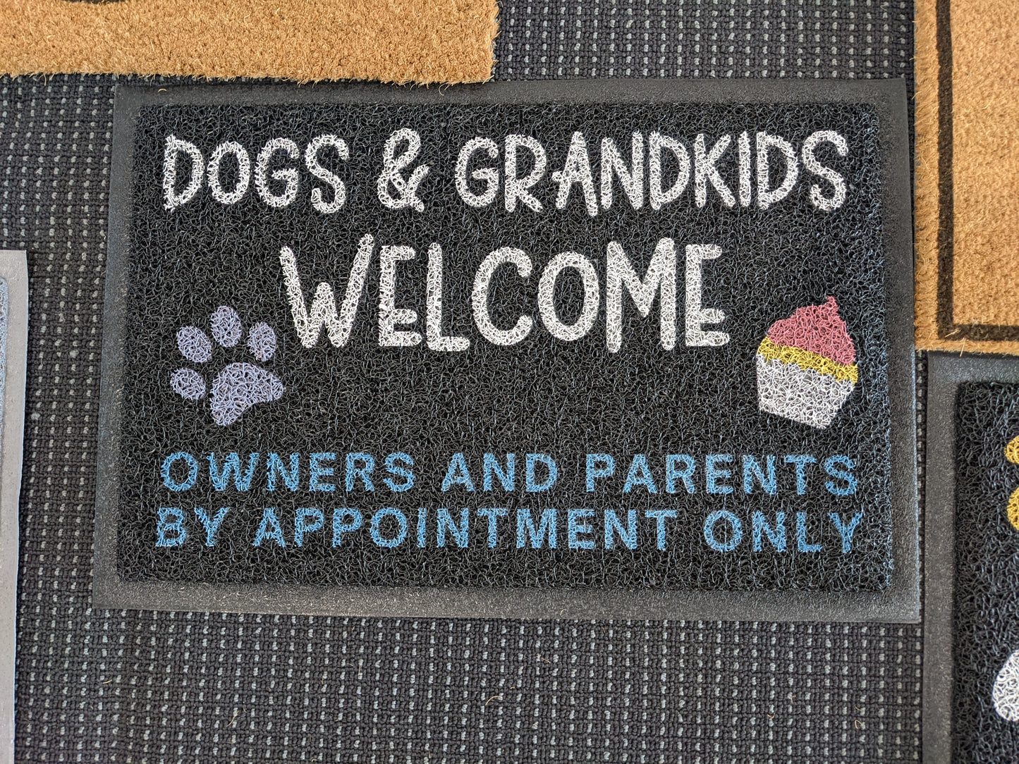 Dogs grandchildren welcome mat