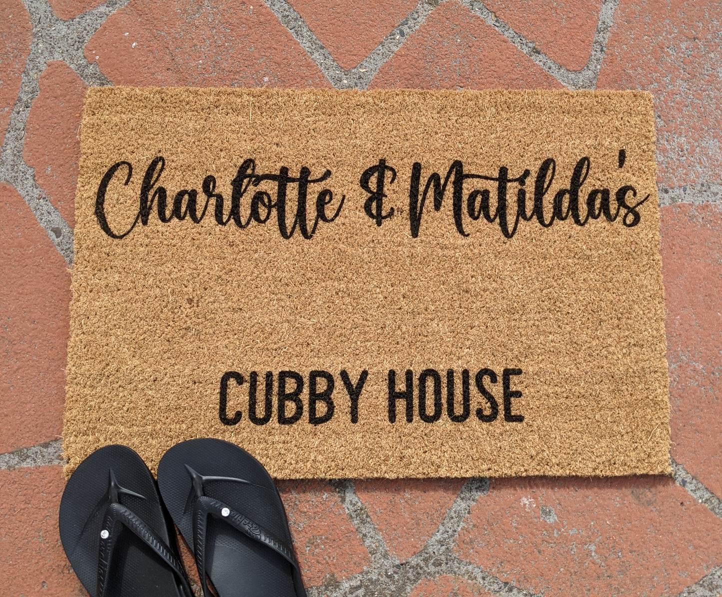 Cubby house kids personalised Doormat