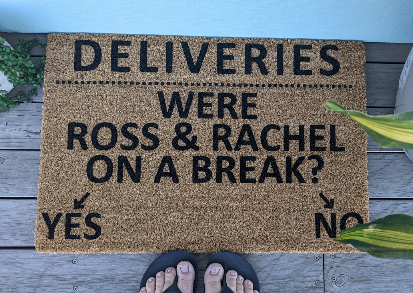 Funny Ross and Rachel doormat