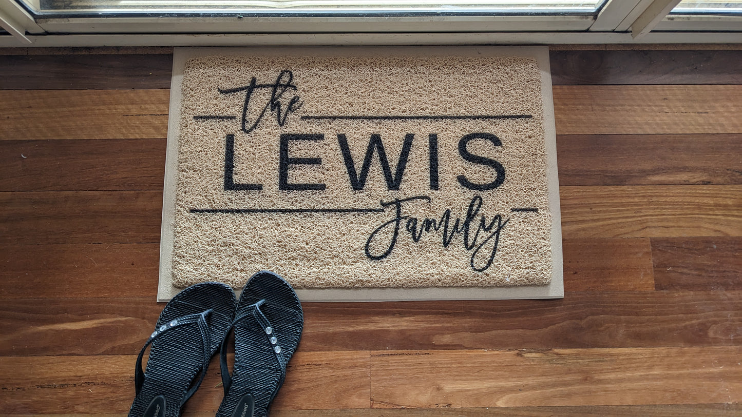 The family name Personalised Door mat