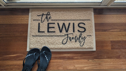 All weather The family name Personalised Door mat  - Looped