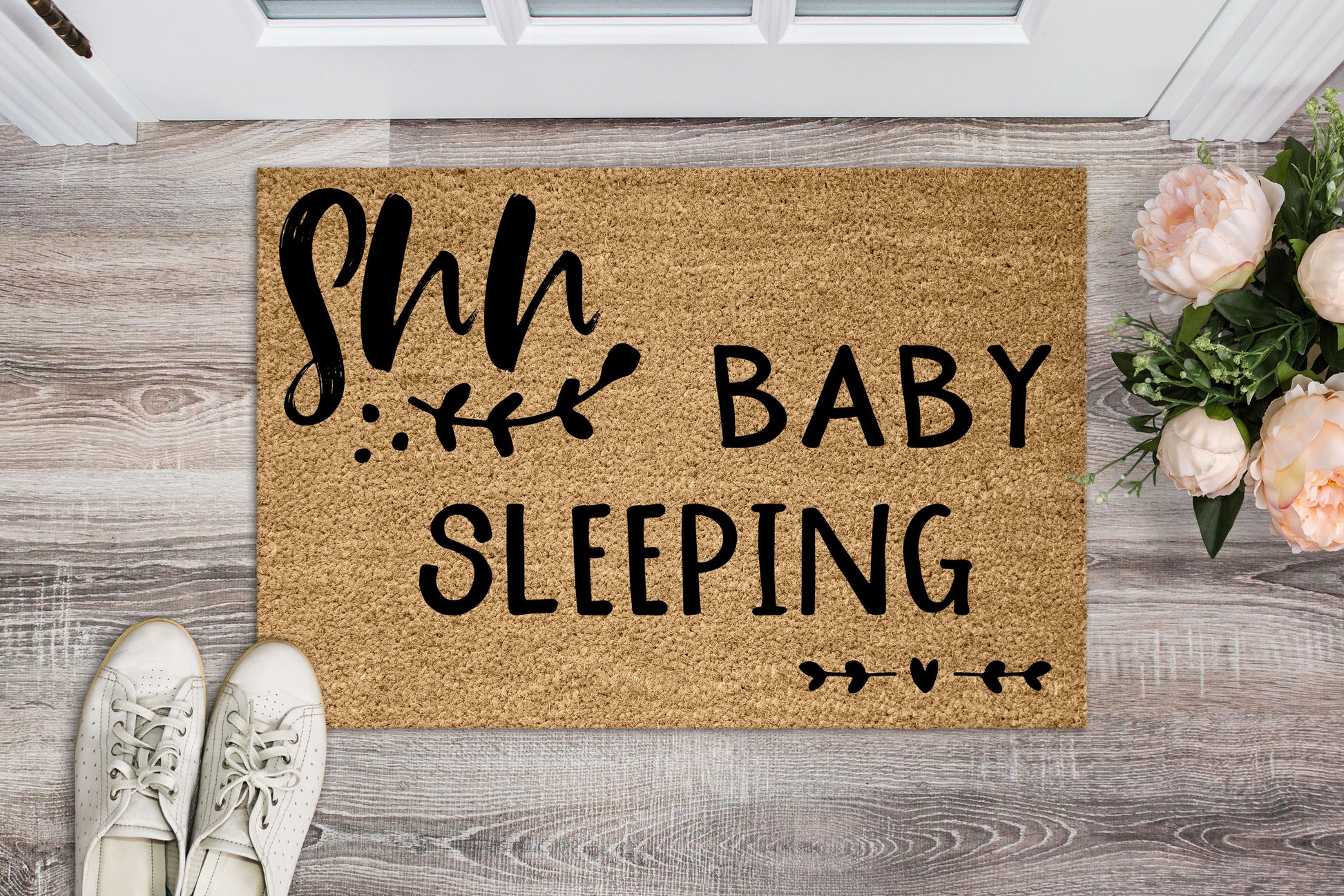 Shhh.. Baby Sleeping doormat - Personalised Doormat Australia