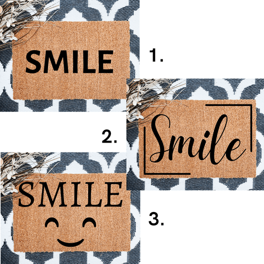 Smile personalised doormat