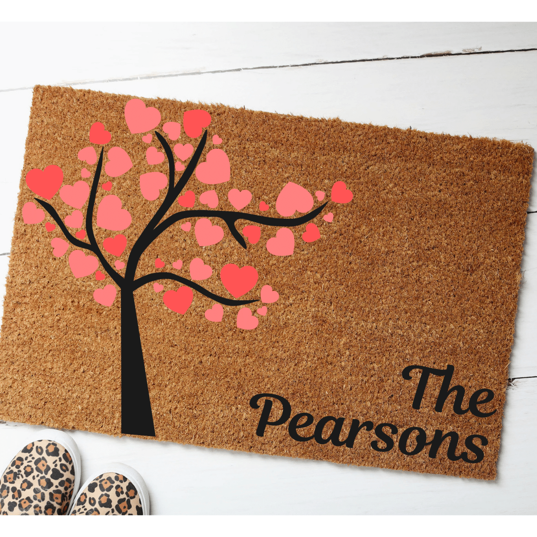Heart Tree Personalised Doormat