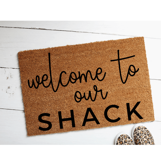 welcome to our shack doormat