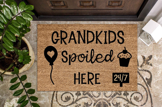 Grandkids Spoiled Here Doormat. 24 7 - Personalised Doormat Australia