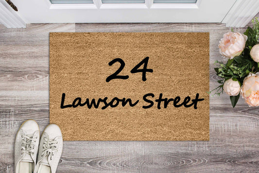 Street Name Doormat in Lawson Font - Personalised Doormat Australia