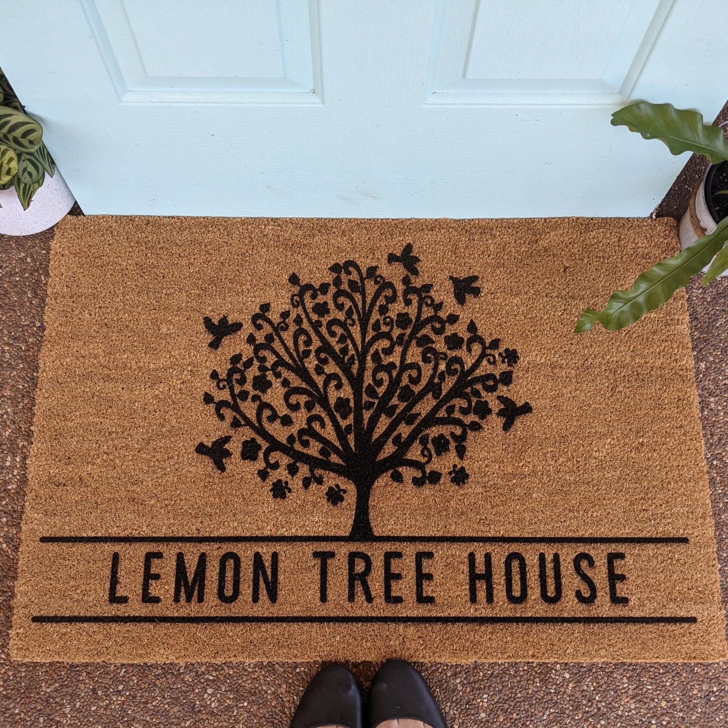 Personalised Tree & Birds doormat