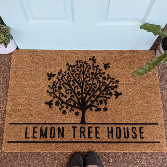 Personalised Tree & Birds doormat