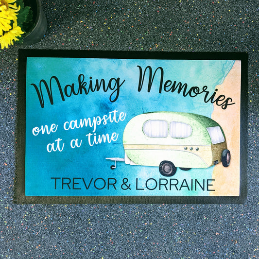 making memories coloured caravan door mat