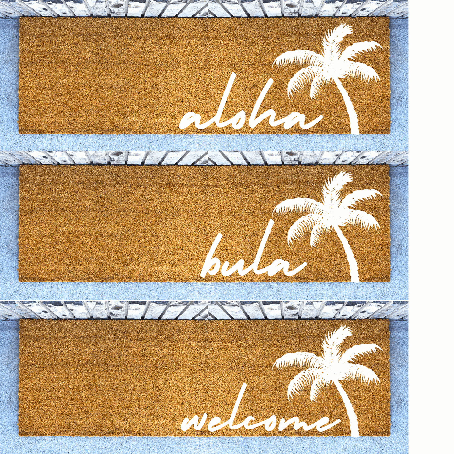 Aloha Bula palm tree Long Doormat