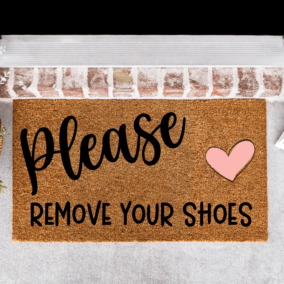 please remove your shoes heart doormat Personalised Doormats