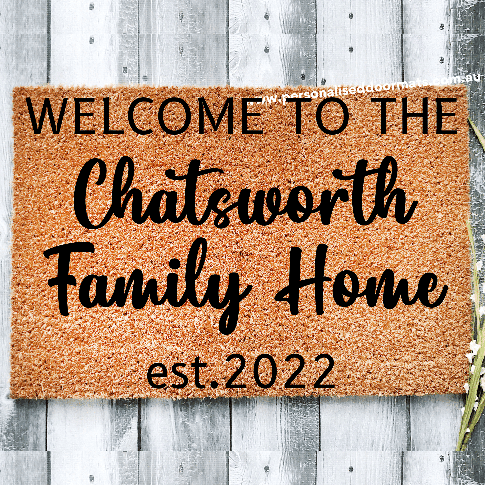 welcome family home doormat date